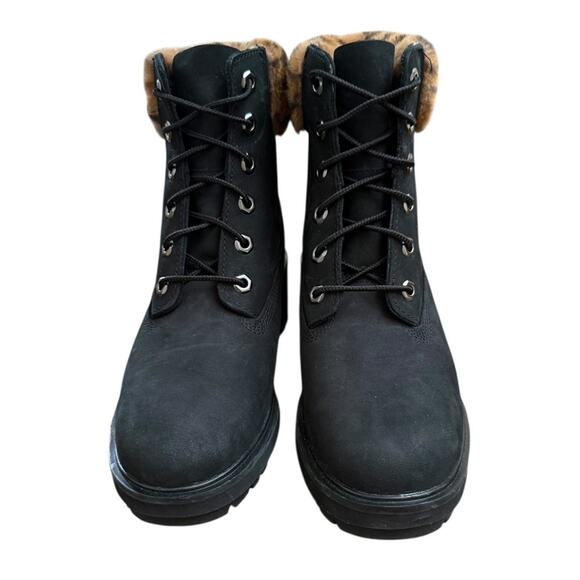 NWOT Timberland Kinsley 6-Inch Waterproof Black/Faux Fur Booties – Sz 8.5M - Picture 4 of 8